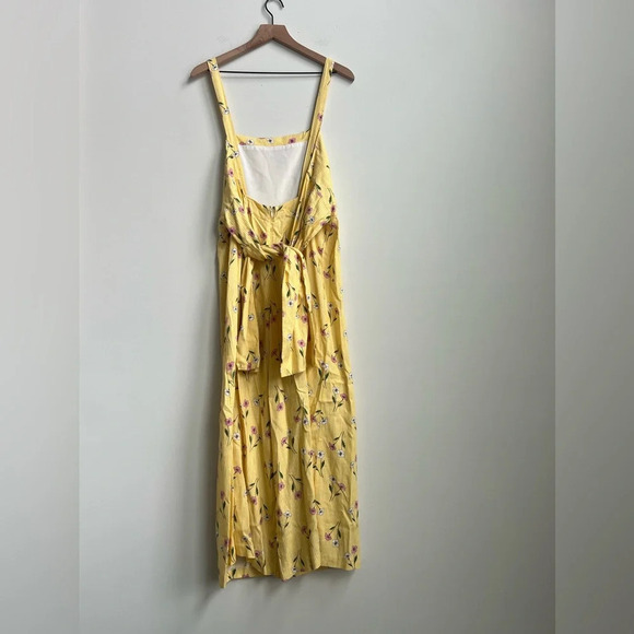 Revolve Finders Keepers Limoncello Cropped Jumpsuit Wide Leg Linen Flower Stripe - Picture 14 of 16